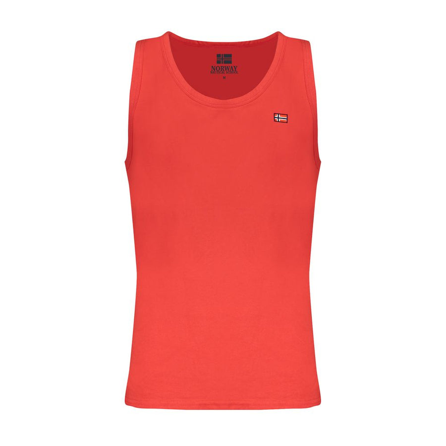 Red Cotton Men Tank Top