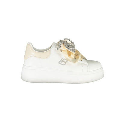 White Polyester Women Sneaker