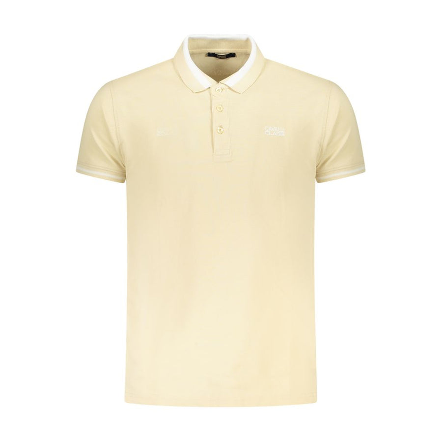 Beige Cotton Men Polo Shirt