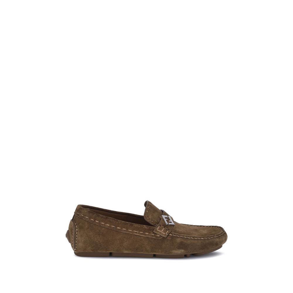 Brown Rubber Slip-On Loafers