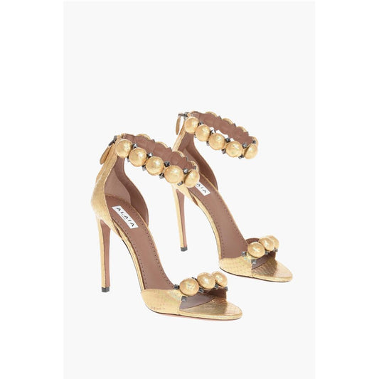 Lamè Leather LA BOMBE Sandals with Snake Motif 11cm