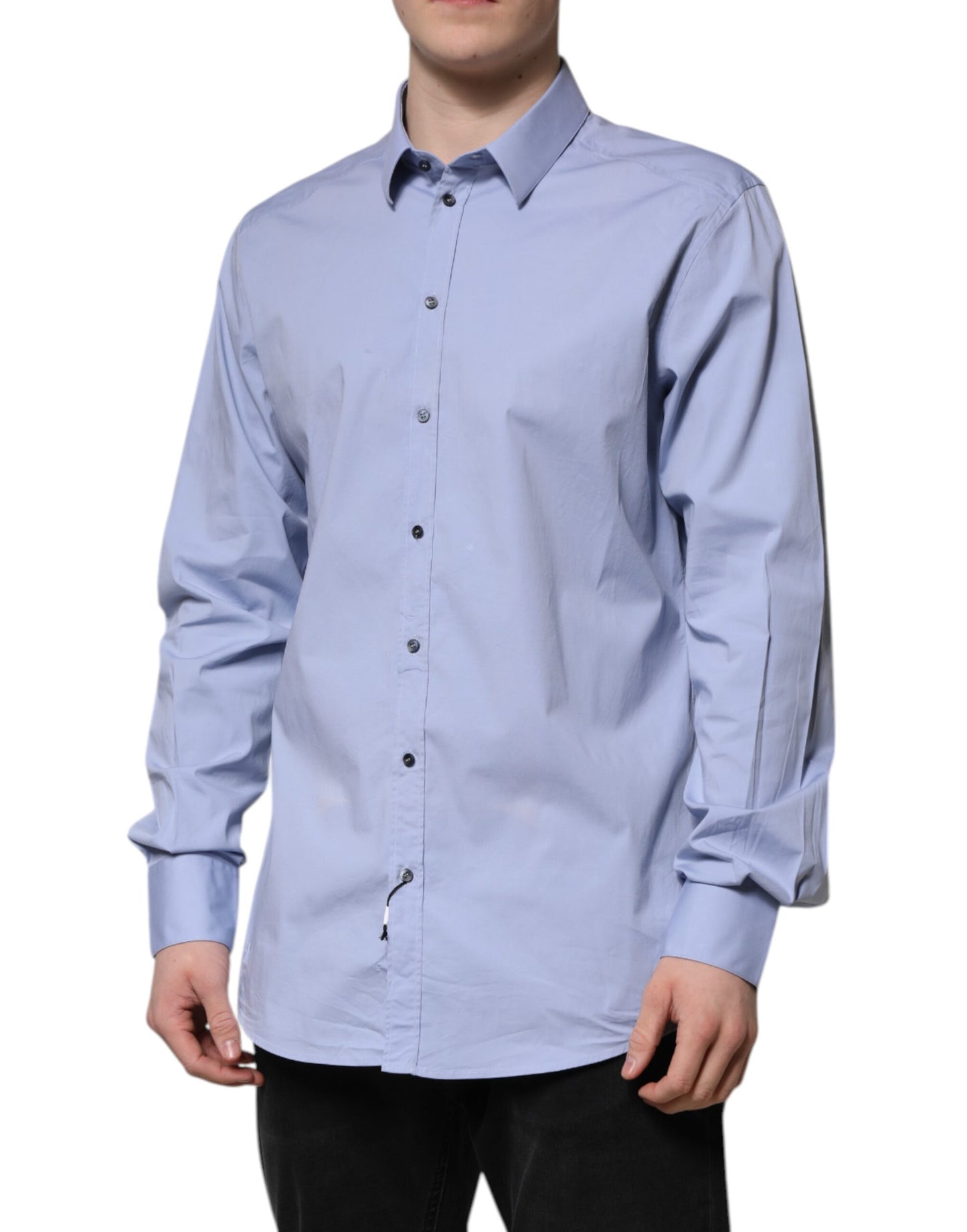 Blue Cotton GOLD Long Sleeves Dress Shirt