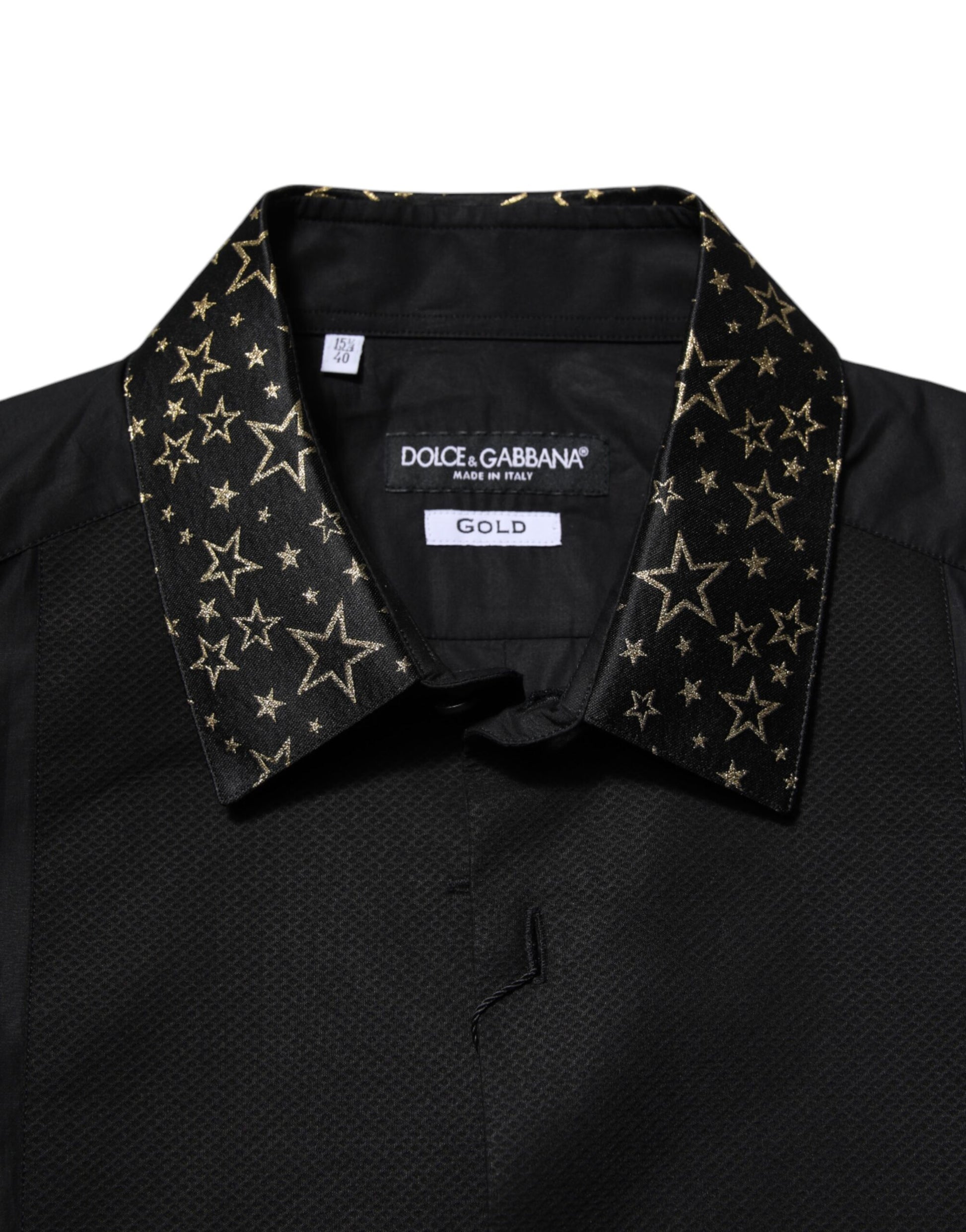 Black Cotton GOLD Long Sleeves Dress Shirt