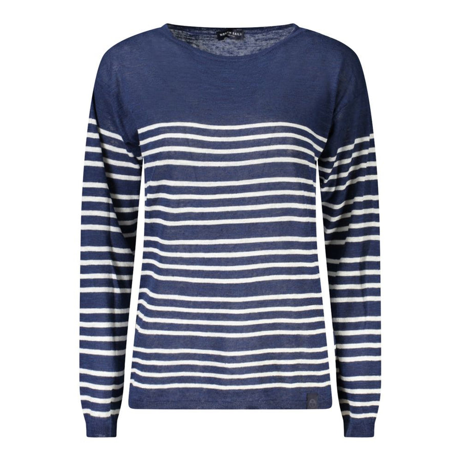 Blue Cotton Women Sweater
