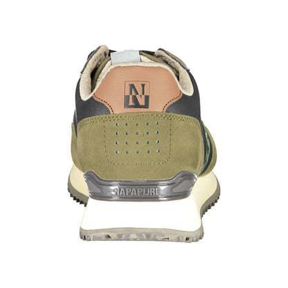 Green Polyester Men Sneaker