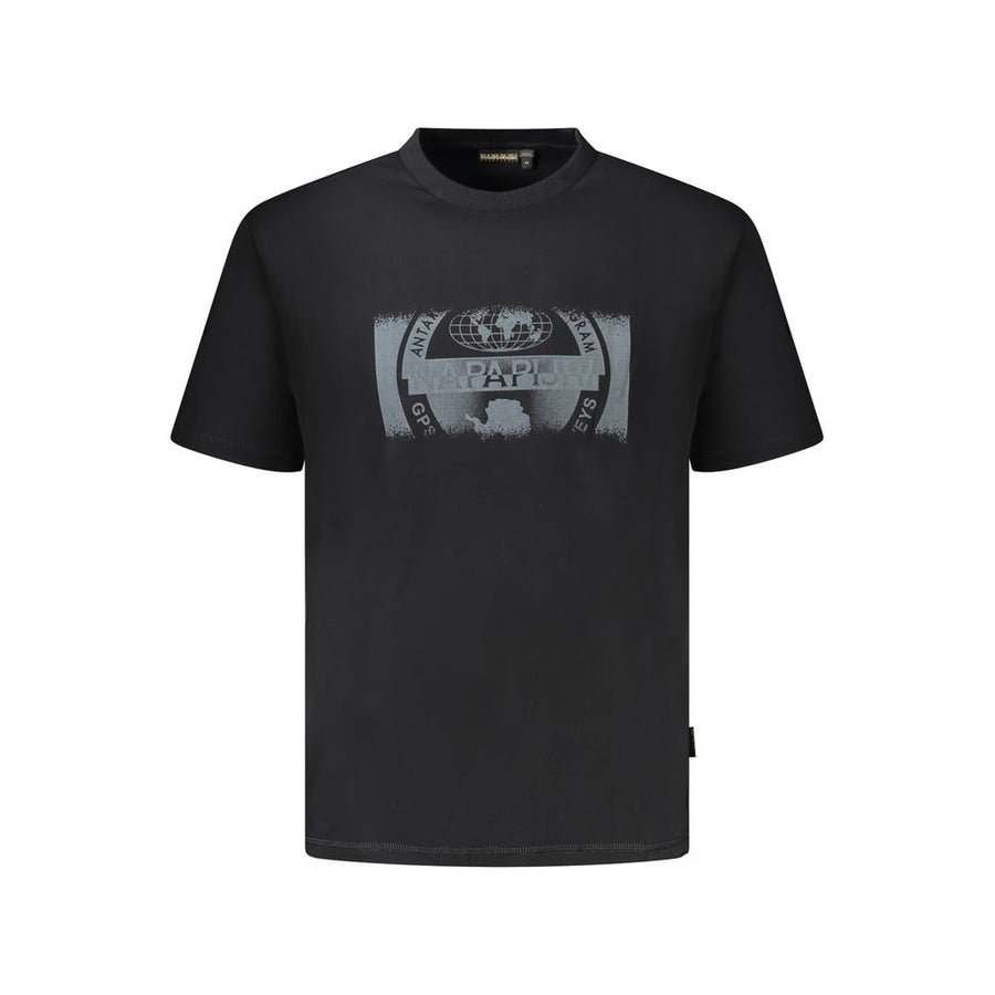 Black Cotton Men T-Shirt
