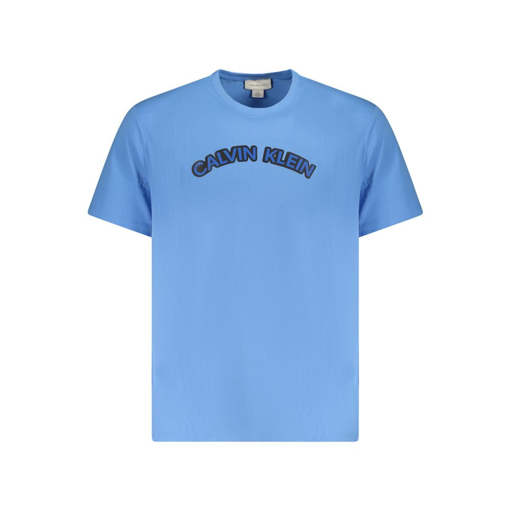 Light Blue Cotton Men T-Shirt
