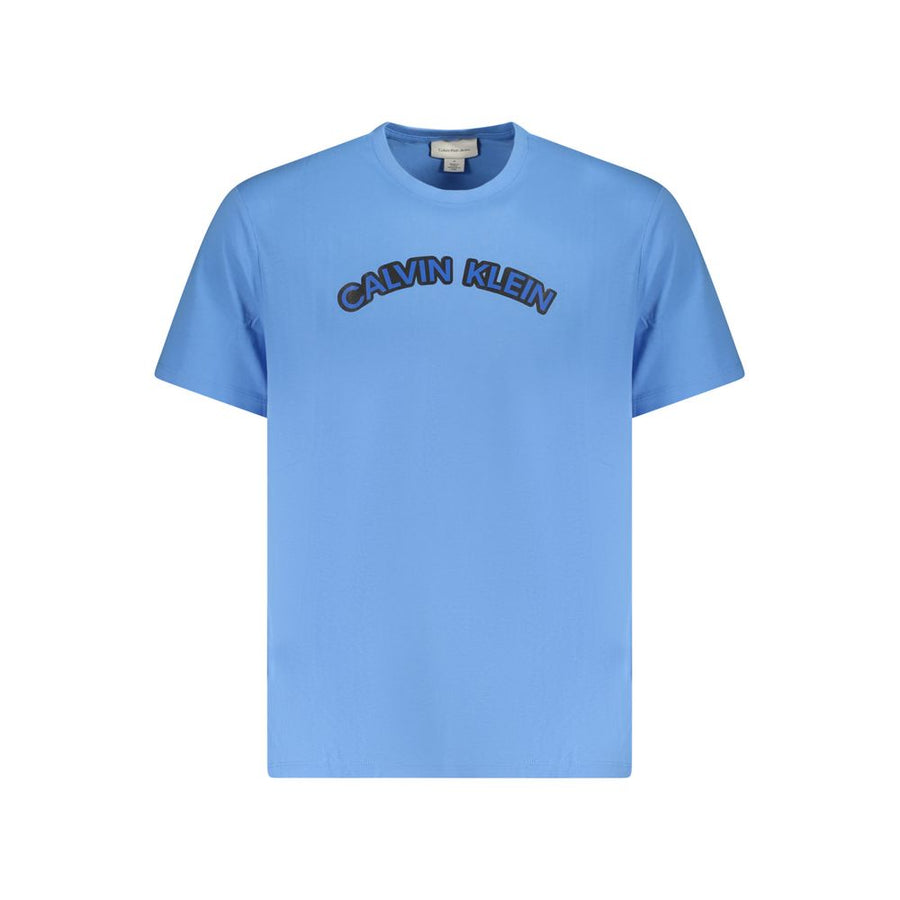 Light Blue Cotton Men T-Shirt
