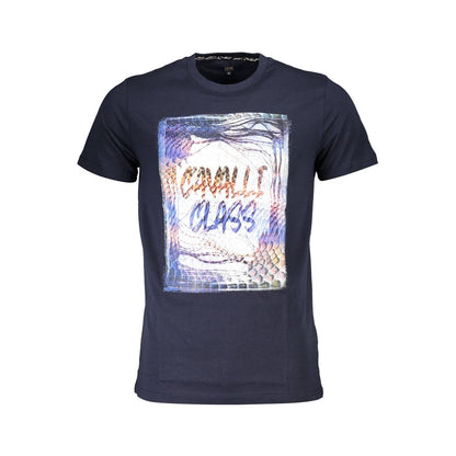 Blue Cotton Men T-Shirt