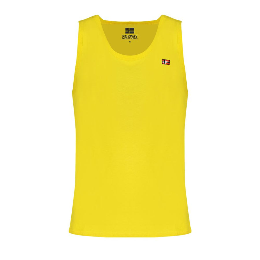 Yellow Cotton Men Tank Top