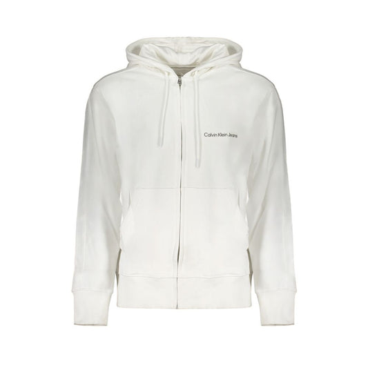 White Cotton Men's Hooded Sweater