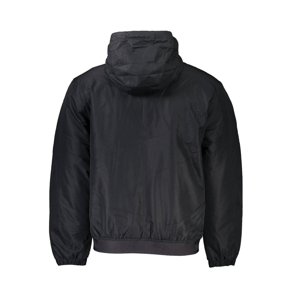 Black Polyester Men Jacket