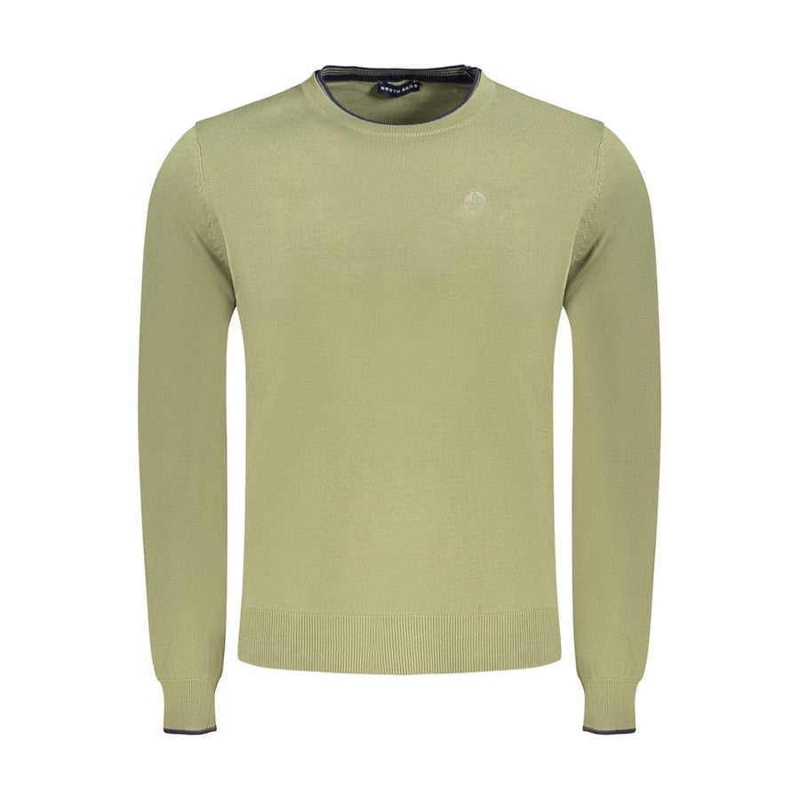 Green Cotton Men Sweater