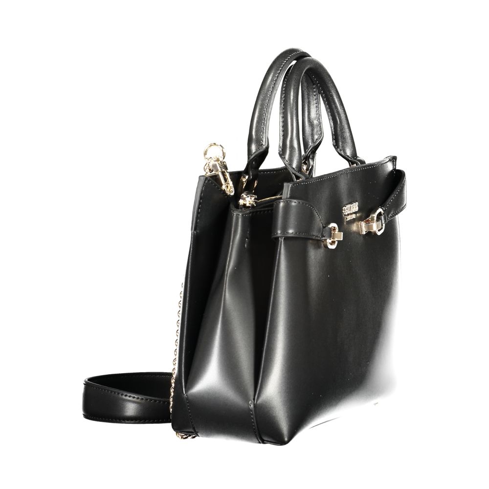 Black Polyethylene Women Handbag