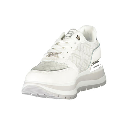 White Polyester Women Sneaker