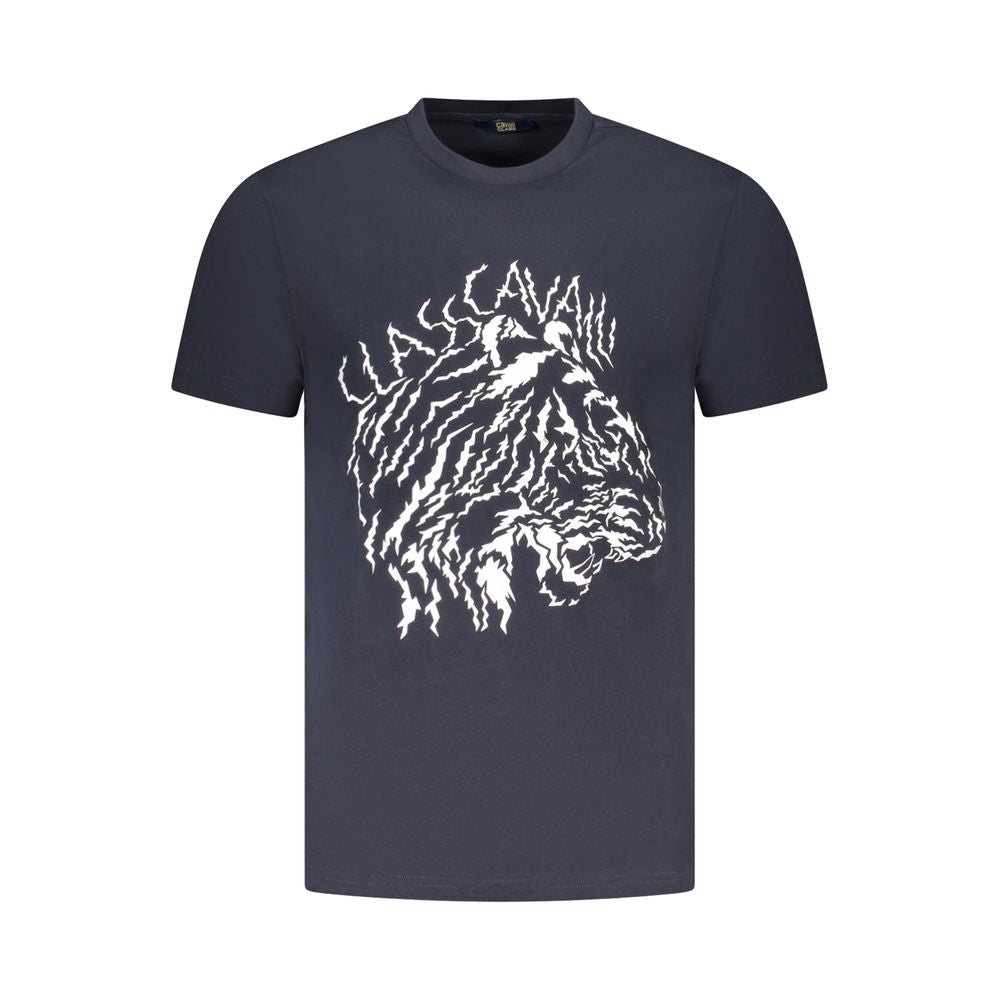 Blue Cotton Men T-Shirt