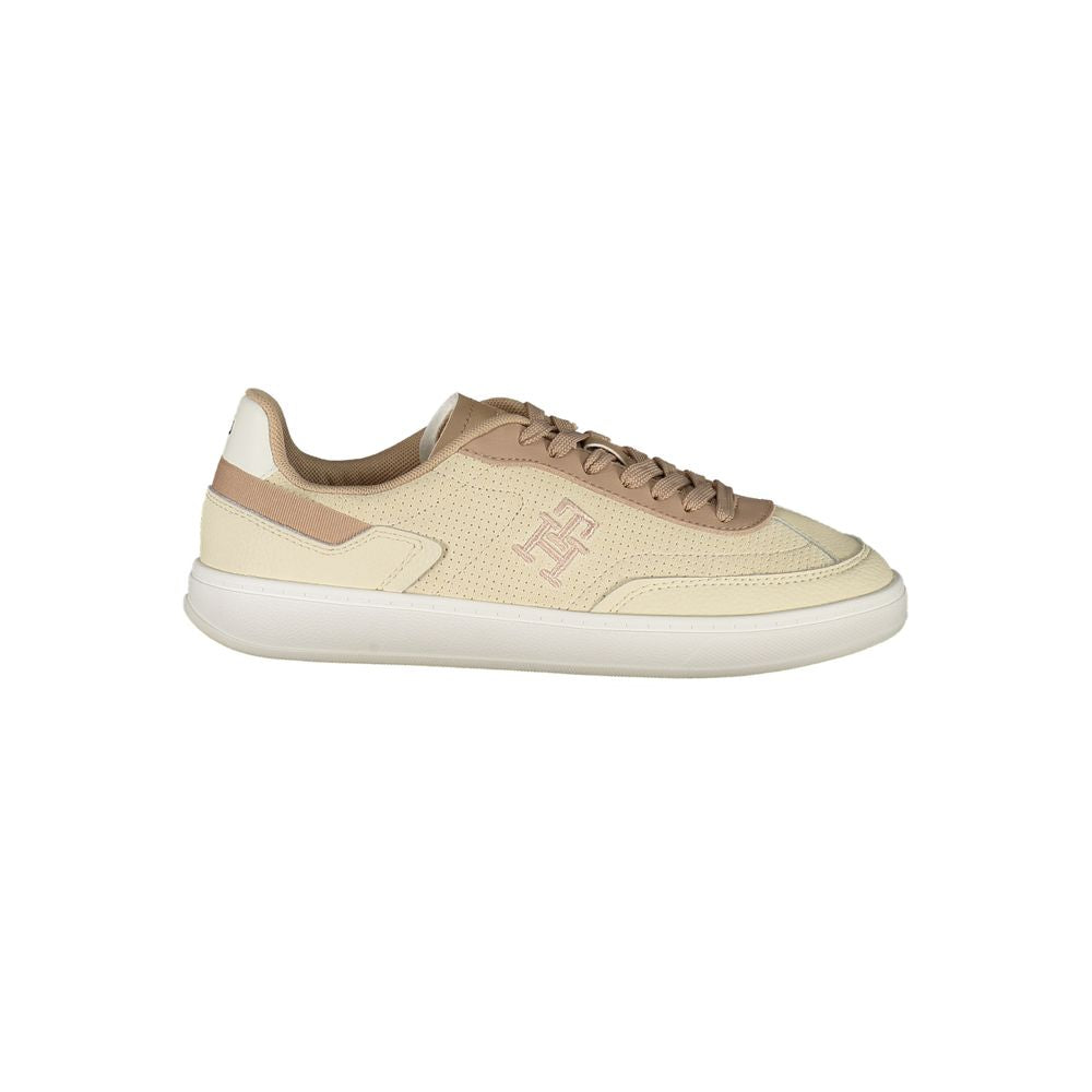 Beige Leather Women Sneaker