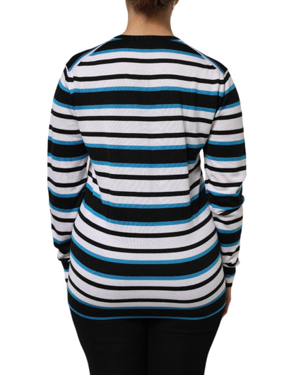 Multicolor Stripes Long Sleeves V-neck Top