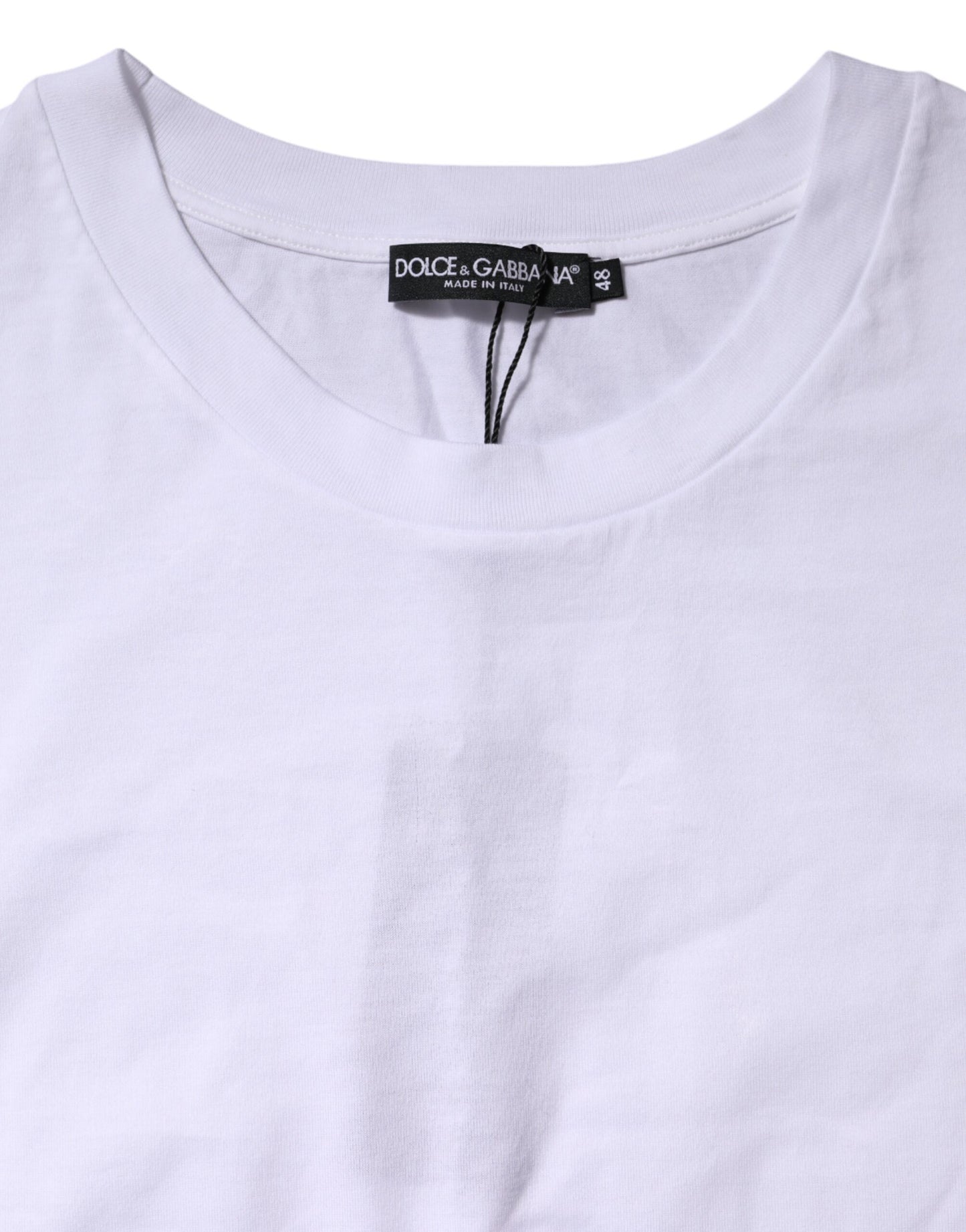 White Cotton Short Sleeve Round Neck T-shirt