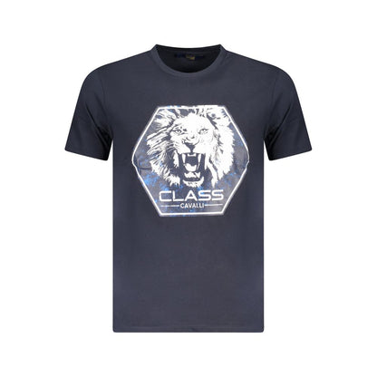 Blue Cotton Men T-Shirt