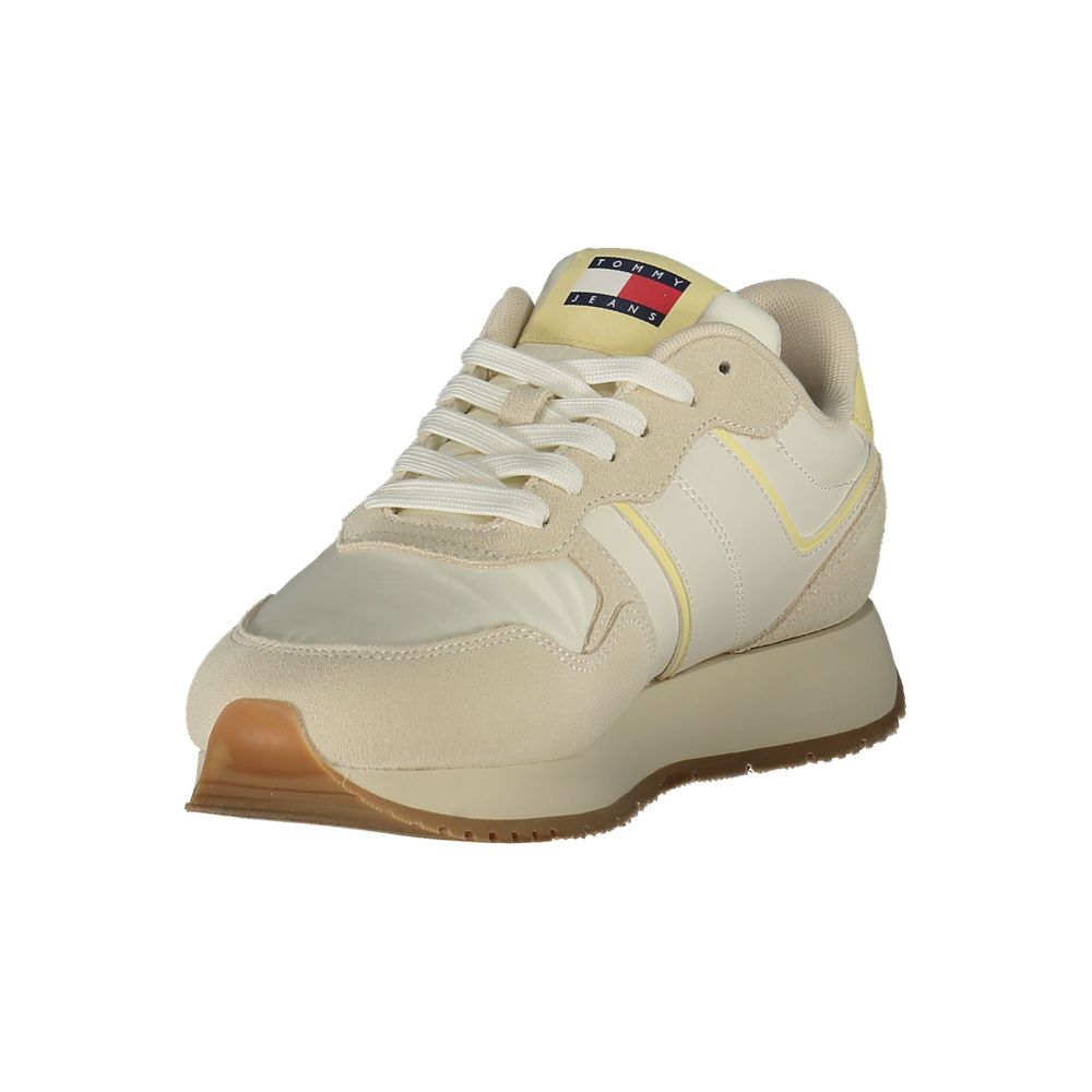 Beige Leather Women Sneaker