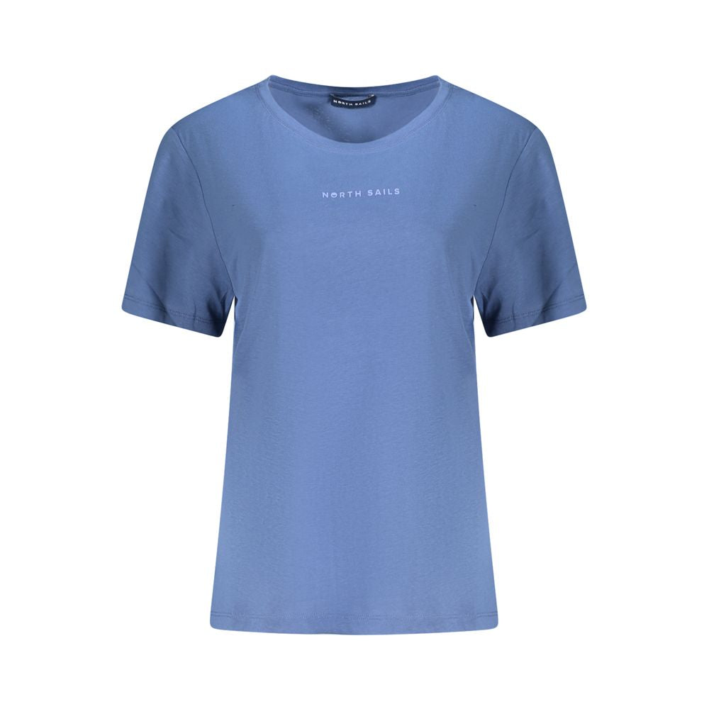 Blue Cotton Women T-Shirt