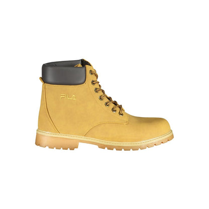 Yellow Polyester Men Boot