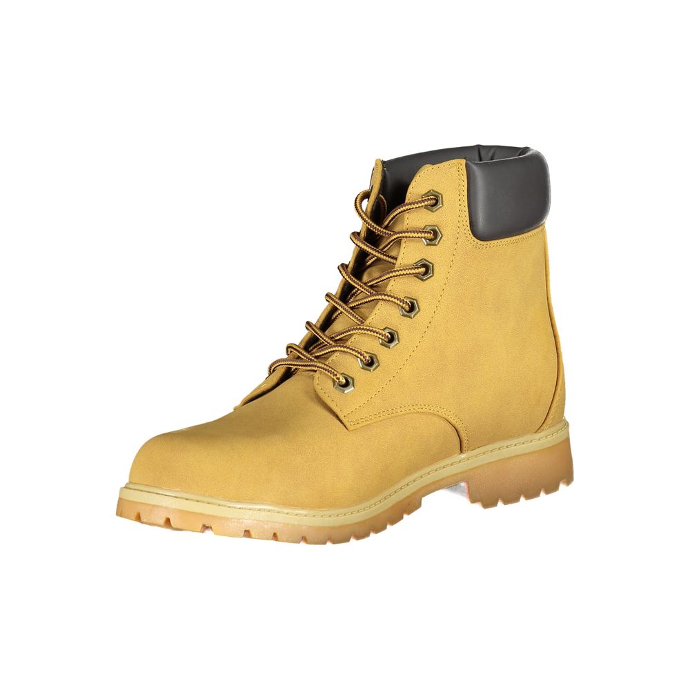Yellow Polyester Men Boot