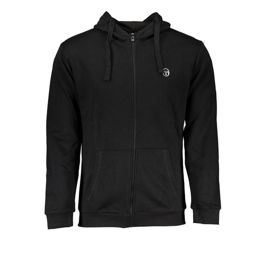 Black Cotton Men's Hooded Sweater