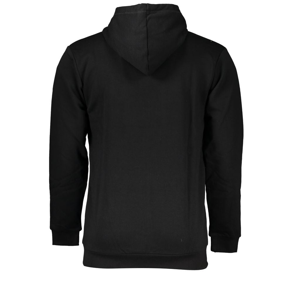 Black Cotton Men's Hooded Sweater