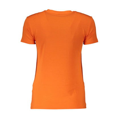 Orange Elastane Women Top
