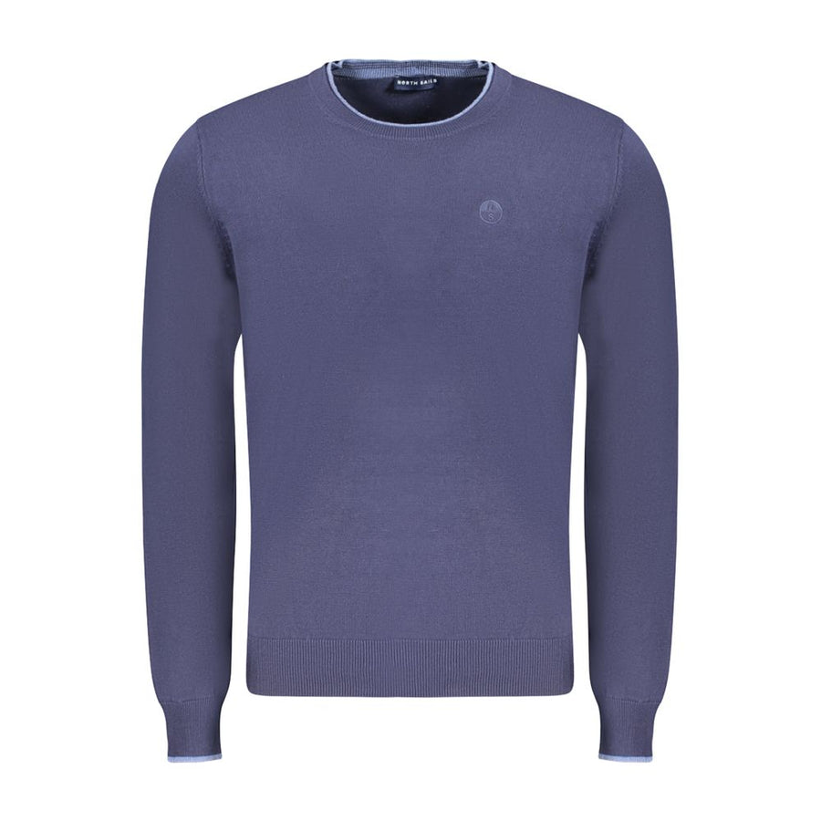 Blue Cotton Men Sweater