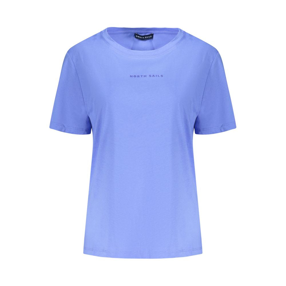 Blue Cotton Women T-Shirt