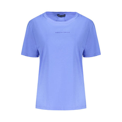 Blue Cotton Women T-Shirt