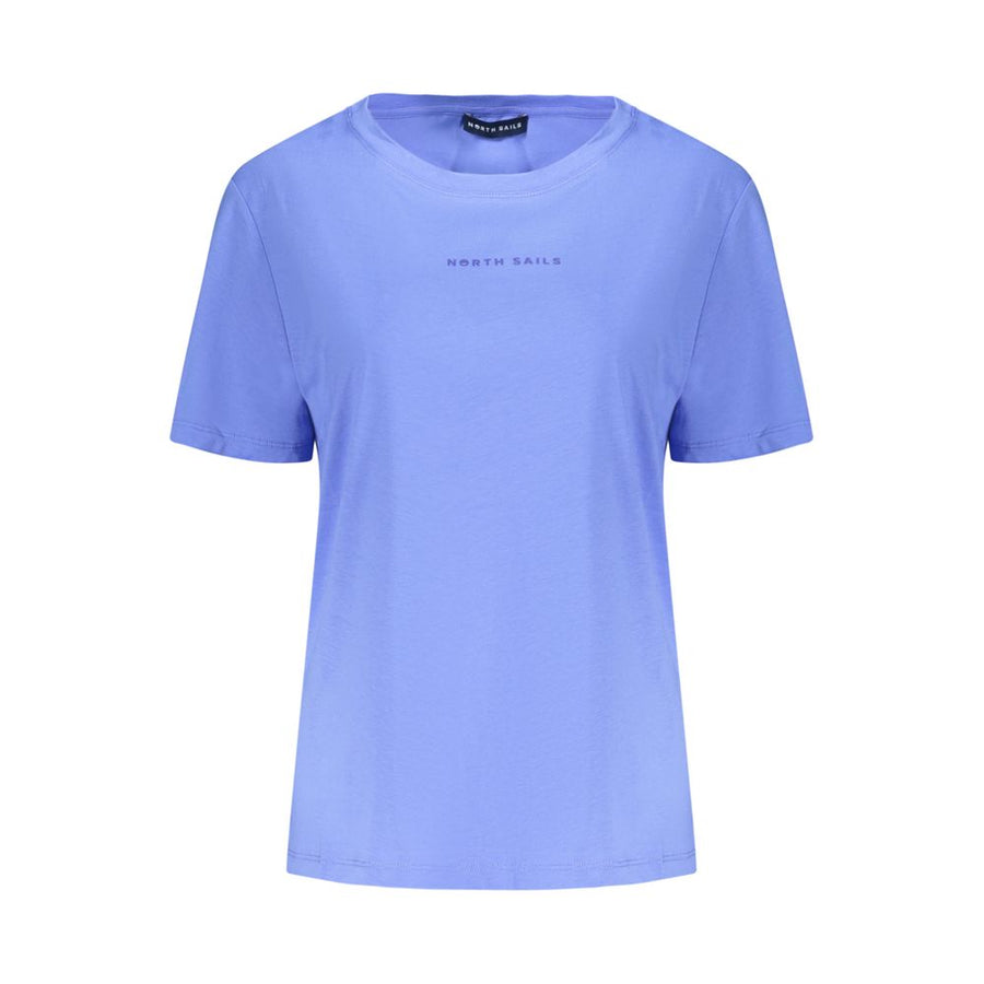 Blue Cotton Women T-Shirt