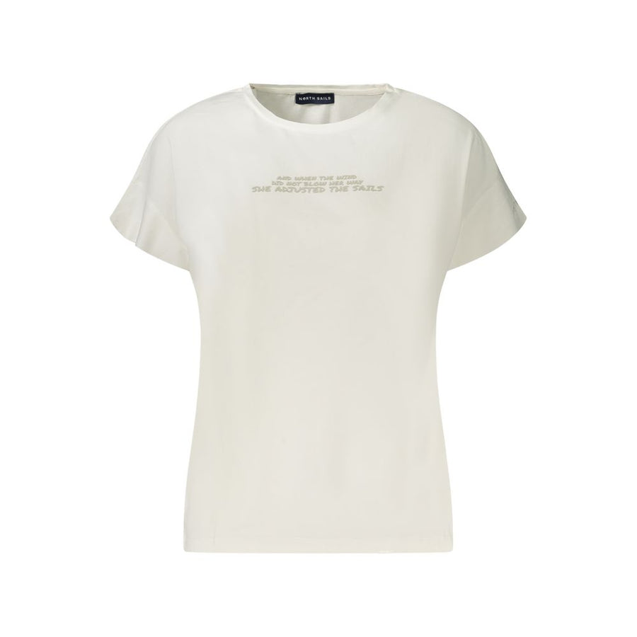 White Cotton Women T-Shirt