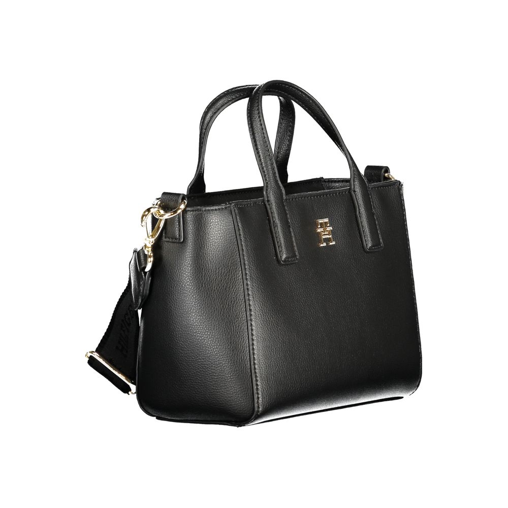 Black Polyester Women Handbag