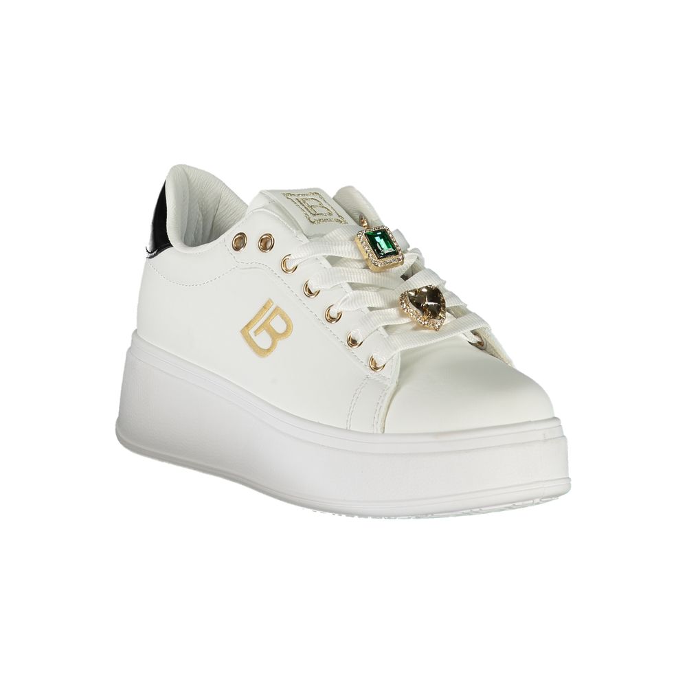 White Synthetic Women Sneaker