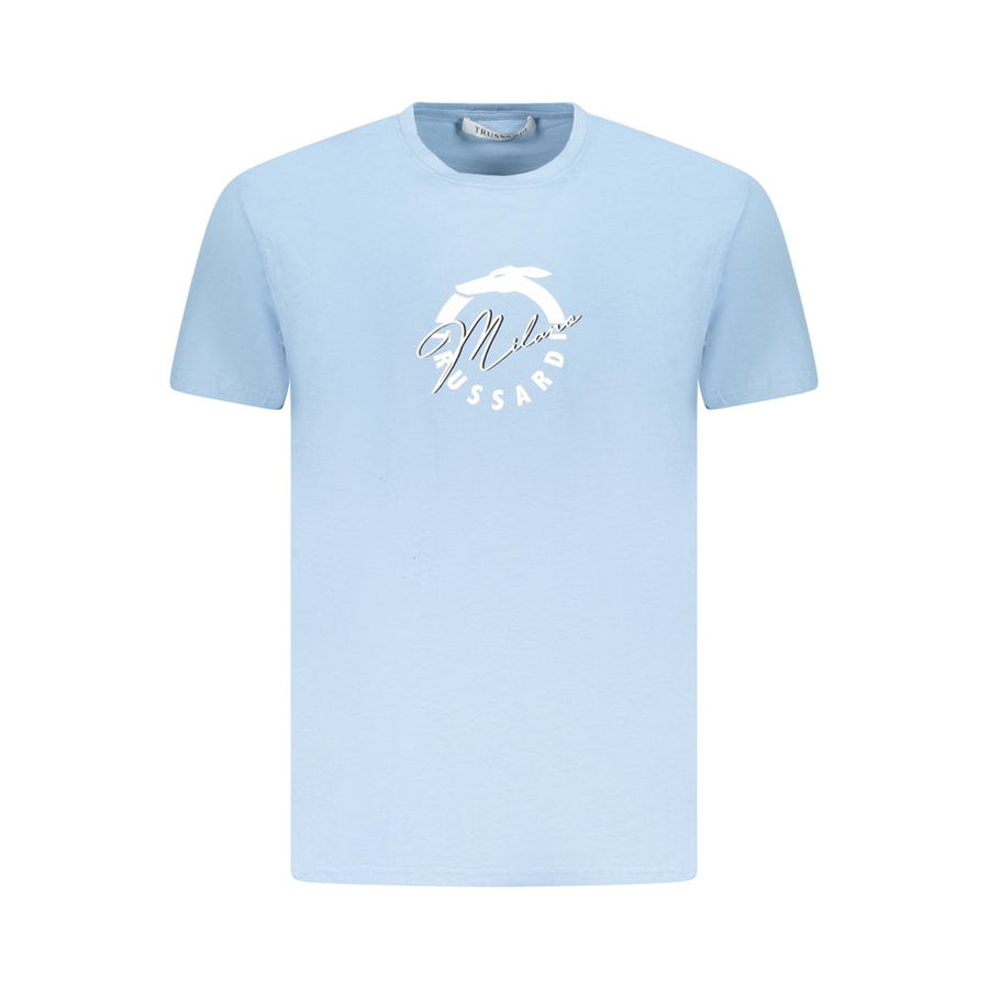 Light Blue Cotton Men T-Shirt