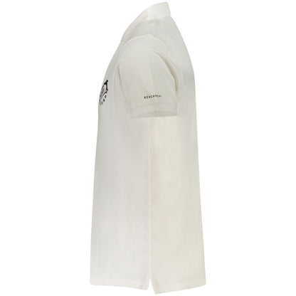 White Cotton Men Polo Shirt