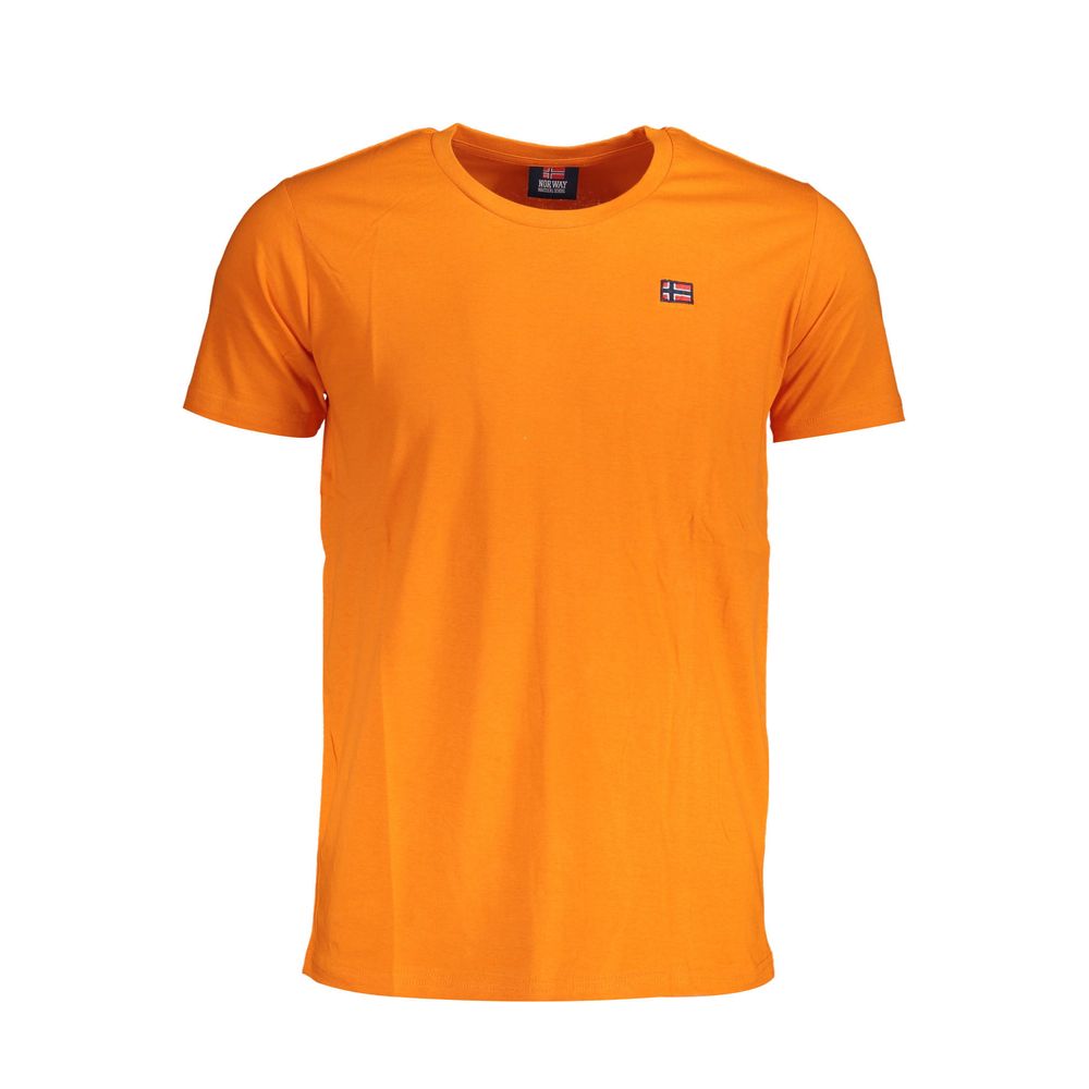 Orange Cotton Men T-Shirt