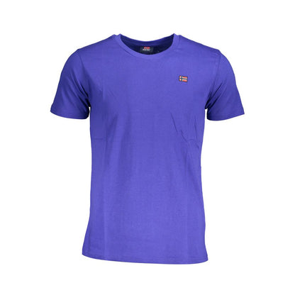 Blue Cotton Men T-Shirt