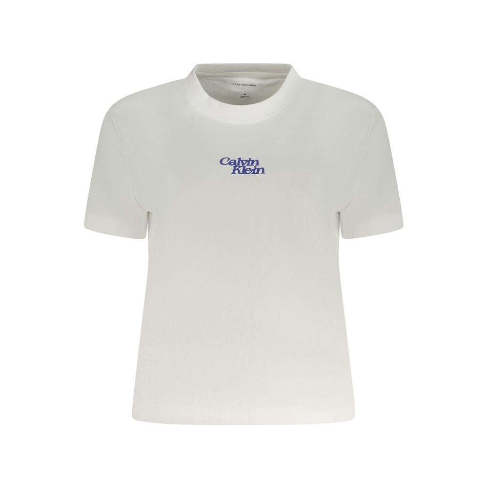 White Cotton Women T-Shirt