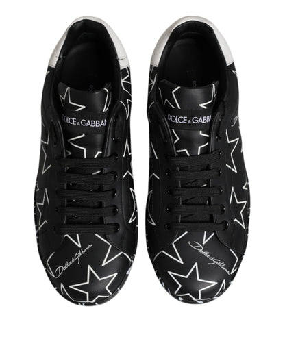 Black White Stars Low Top Men Sneakers Shoes