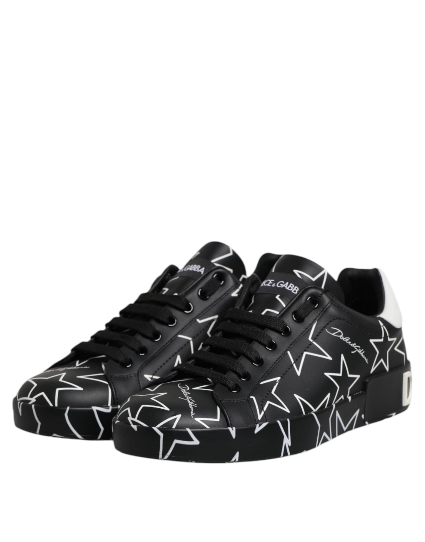 Black White Stars Low Top Men Sneakers Shoes