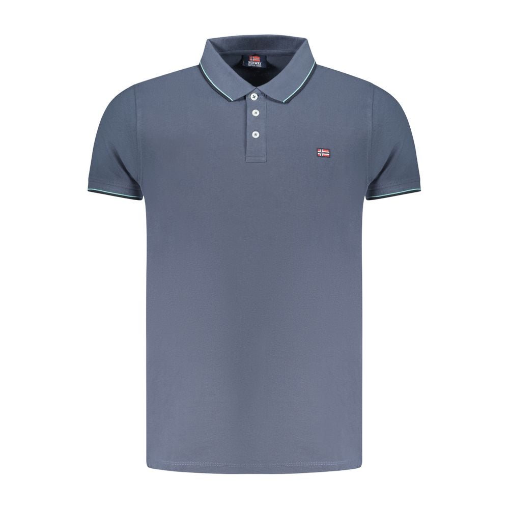 Blue Cotton Polo Shirt