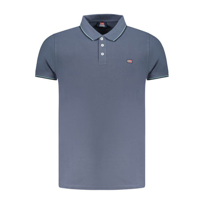 Blue Cotton Polo Shirt