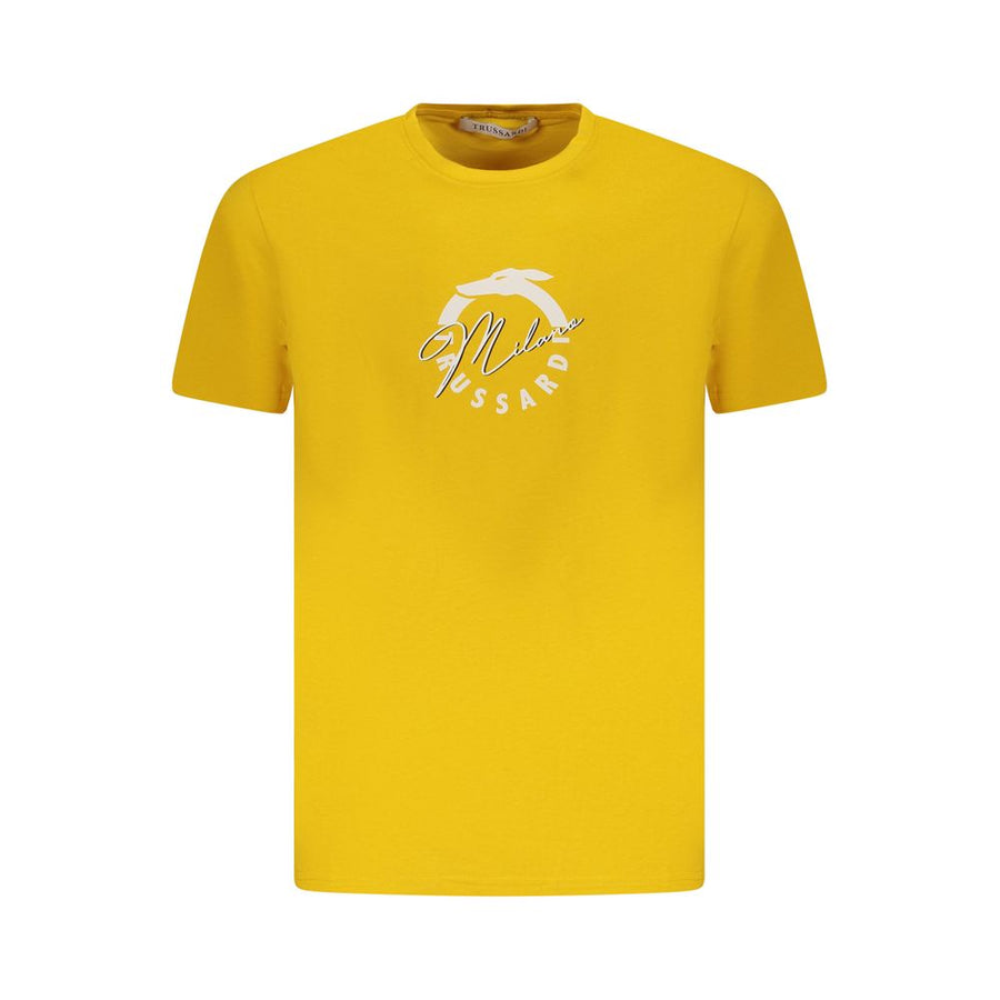 Yellow Cotton Men T-Shirt