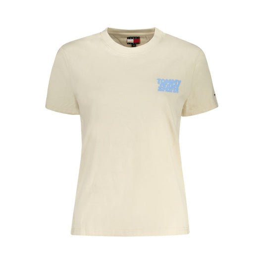 Beige Cotton Women T-Shirt