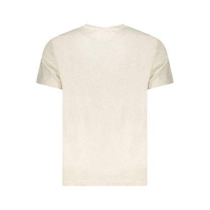 Beige Cotton Men T-Shirt